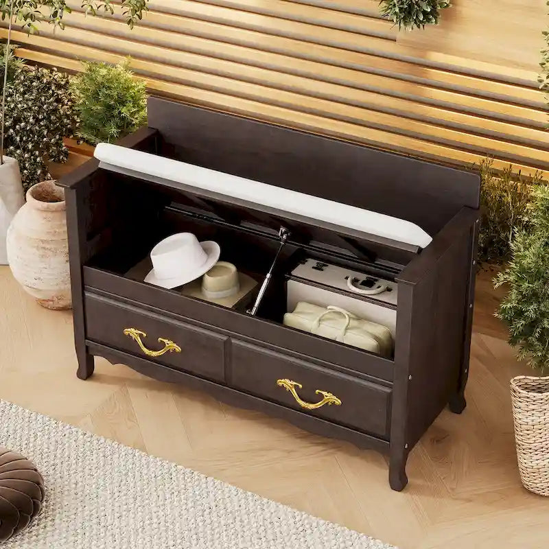 Banc de rangement d'entrée moderne avec coussin amovible pour salon