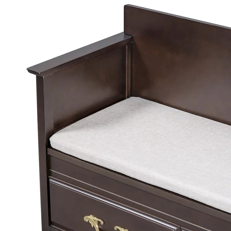 Banc de rangement d'entrée moderne avec coussin amovible pour salon