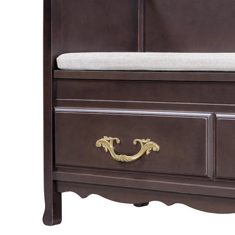 Banc de rangement d'entrée moderne avec coussin amovible pour salon