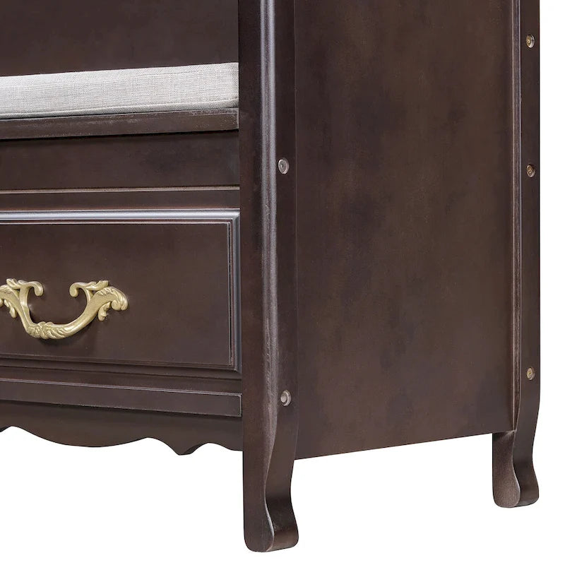 Banc de rangement d'entrée moderne avec coussin amovible pour salon