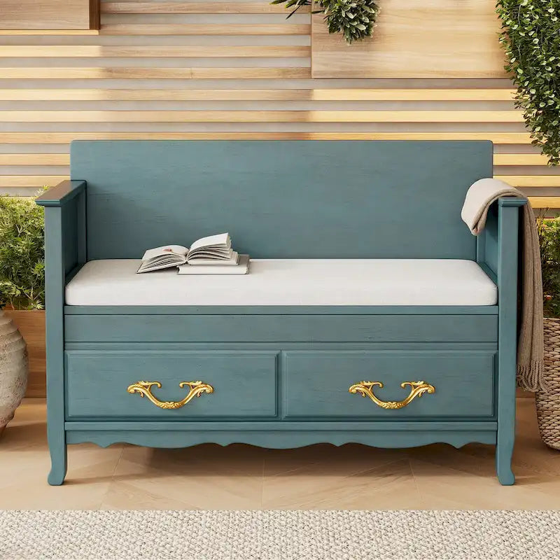 Banc de rangement d'entrée moderne avec coussin amovible pour salon