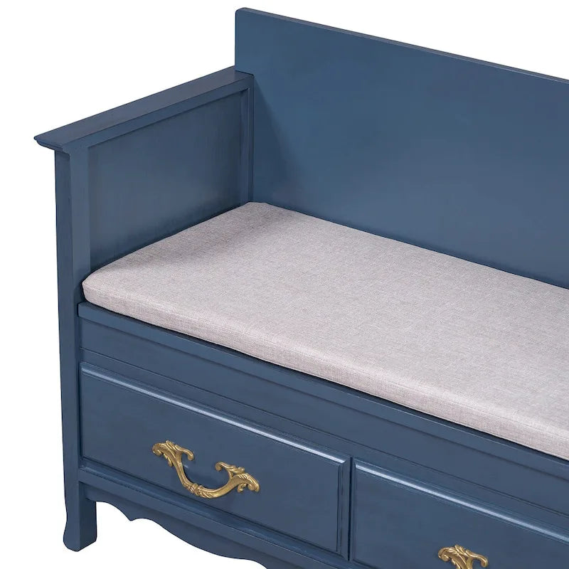 Banc de rangement d'entrée moderne avec coussin amovible pour salon