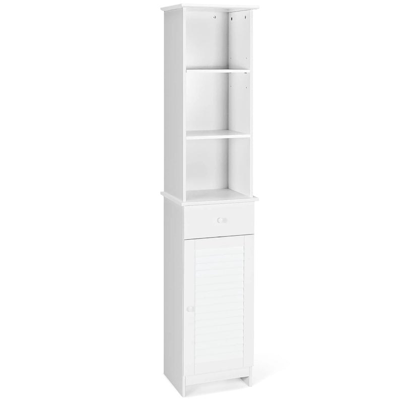 Costway Armoire de Rangement Haute de Salle de Bain sur Pied avec Étagères Ouvertes - Voir Détails