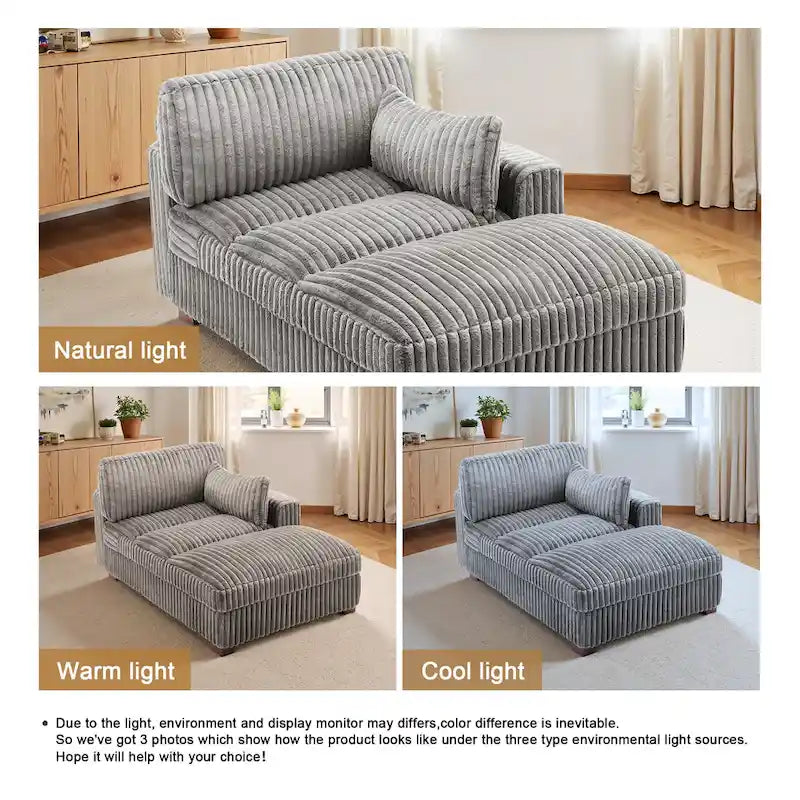 UIXE Chaise longue rembourrée moelleuse pour intérieur