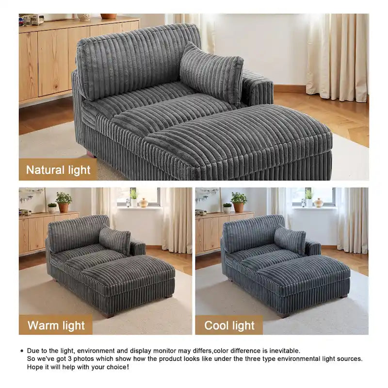 UIXE Chaise longue rembourrée moelleuse pour intérieur