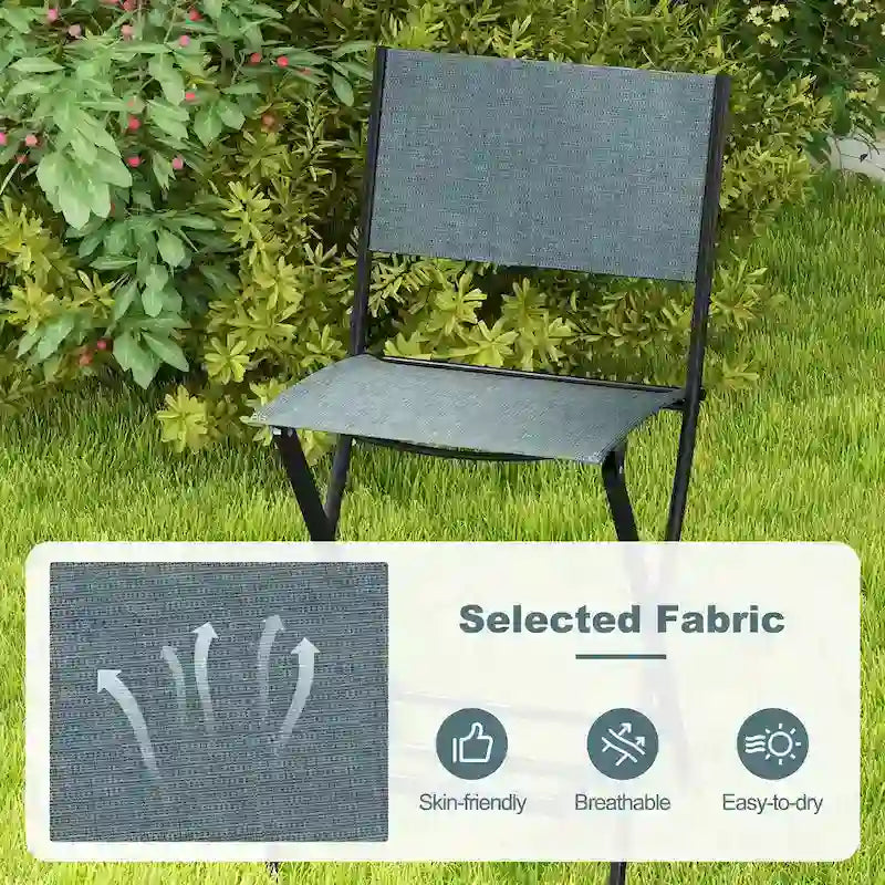Gymax Lot de 2 tabourets de bar pliants Chaises de patio à dossier en tissu