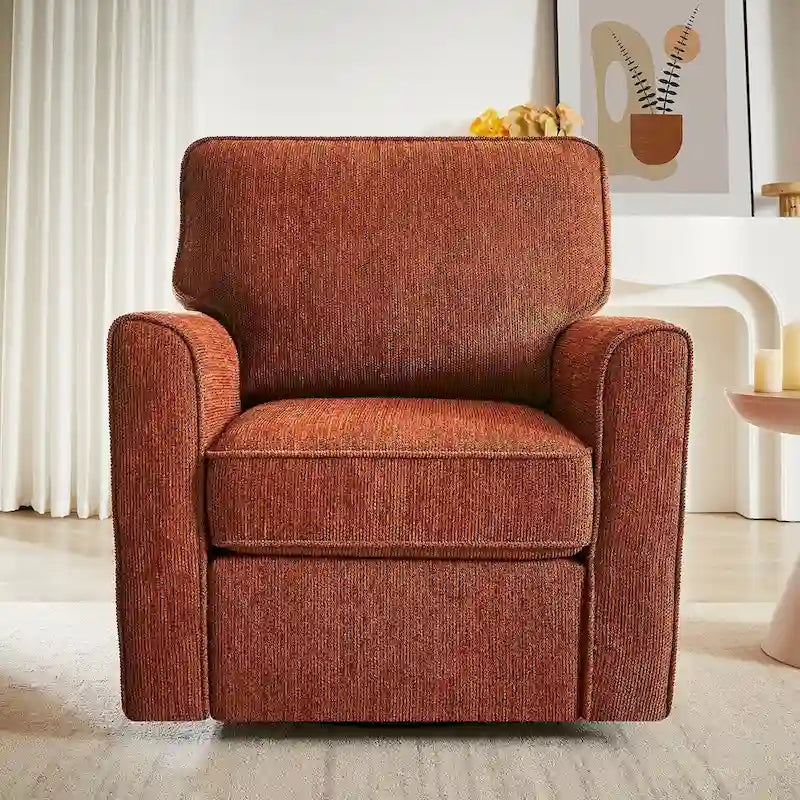 Fauteuil pivotant 360° avec accoudoirs incurvés