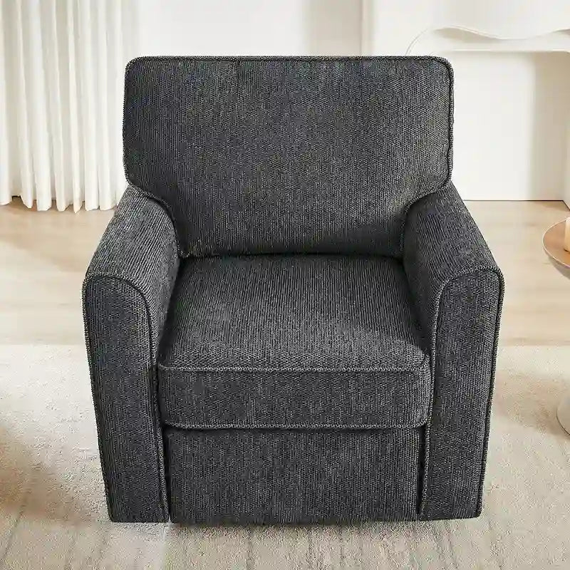 Fauteuil pivotant 360° avec accoudoirs incurvés