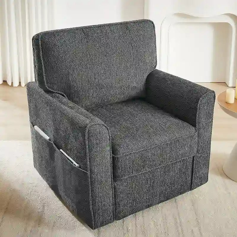 Fauteuil pivotant 360° avec accoudoirs incurvés