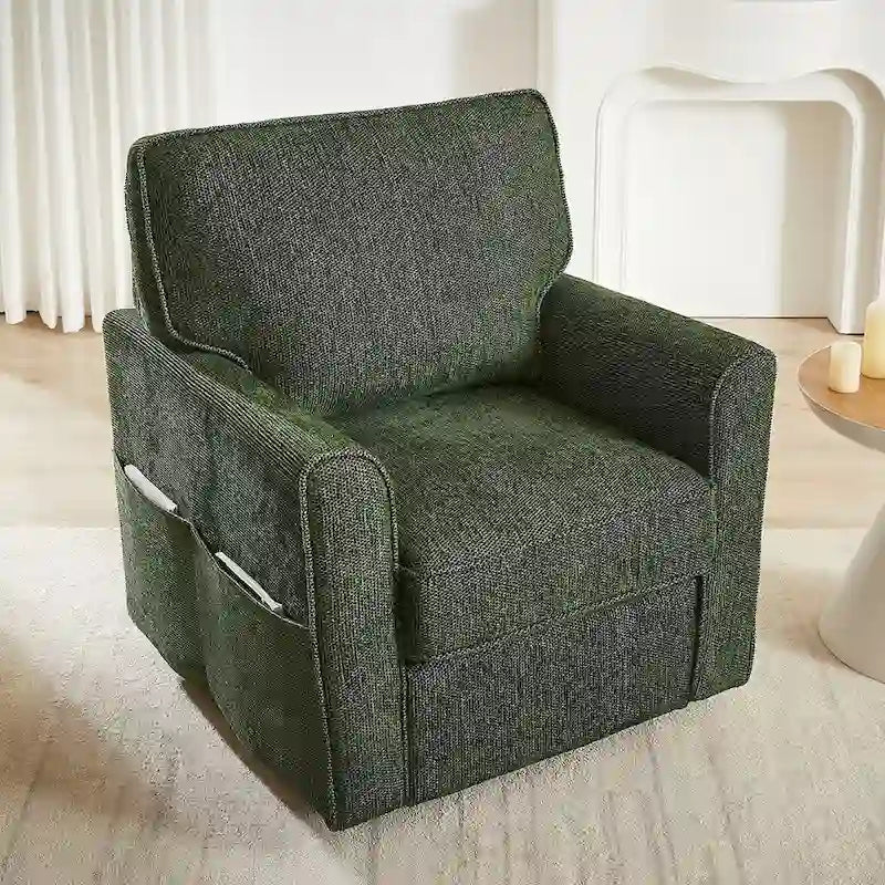 Fauteuil pivotant 360° avec accoudoirs incurvés