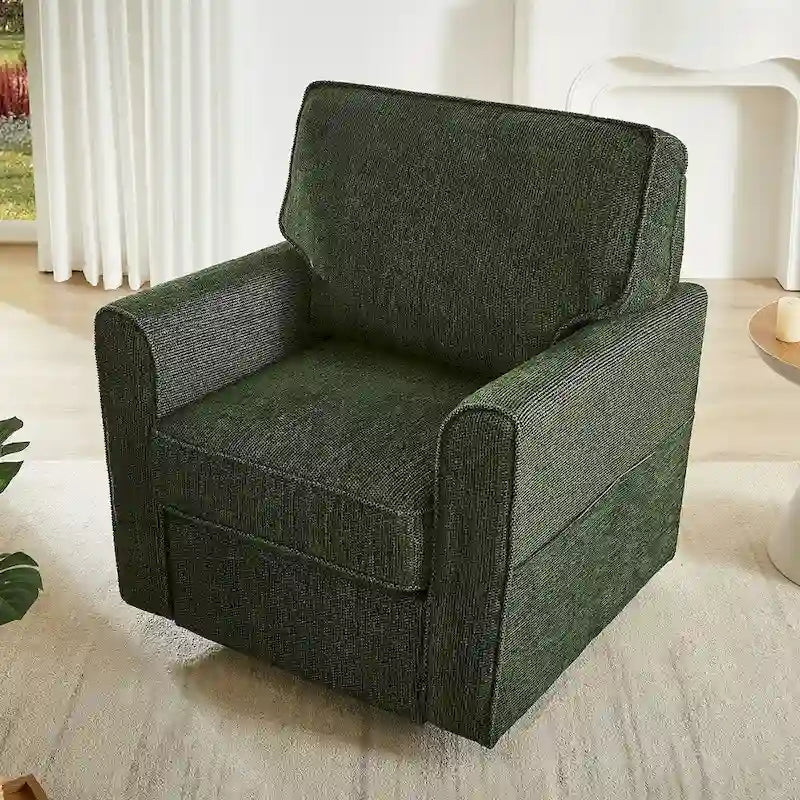 Fauteuil pivotant 360° avec accoudoirs incurvés