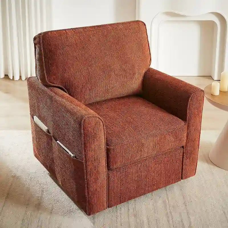 Fauteuil pivotant 360° avec accoudoirs incurvés