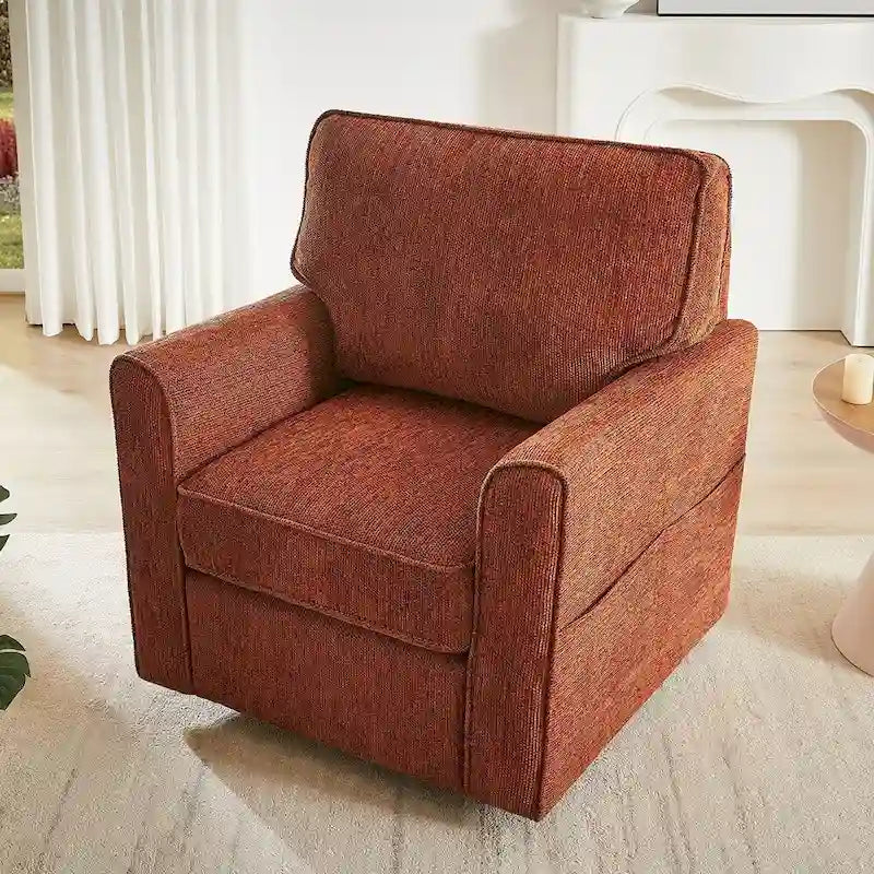 Fauteuil pivotant 360° avec accoudoirs incurvés