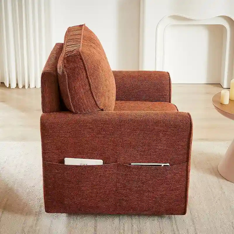 Fauteuil pivotant 360° avec accoudoirs incurvés