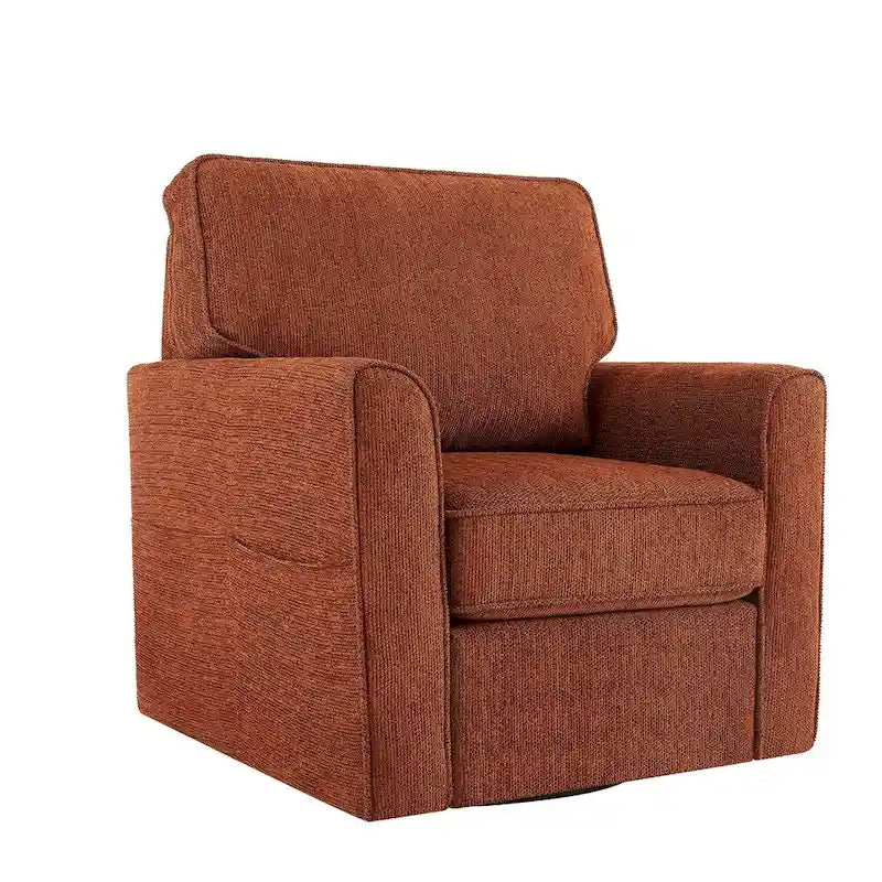 Fauteuil pivotant 360° avec accoudoirs incurvés