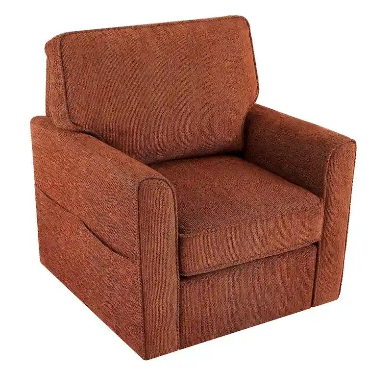 Fauteuil pivotant 360° avec accoudoirs incurvés