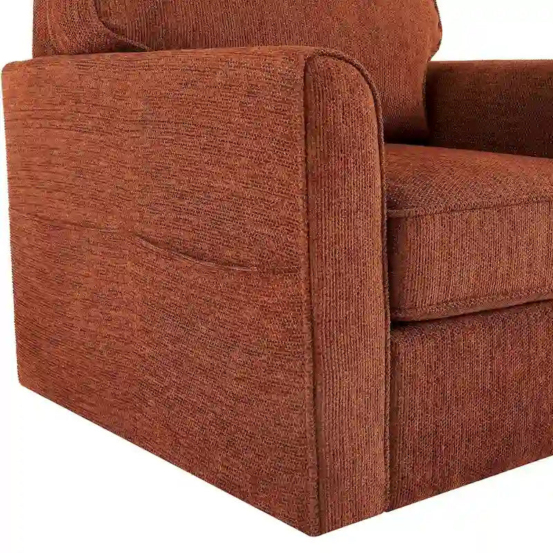 Fauteuil pivotant 360° avec accoudoirs incurvés