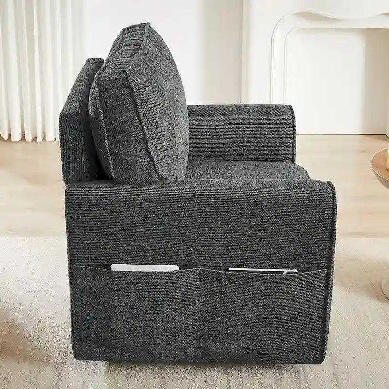 Fauteuil pivotant 360° avec accoudoirs incurvés