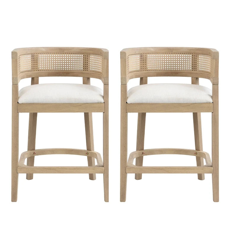 Christopher Knight Home - Lot de 2 tabourets de bar en bois Noweta avec accoudoirs