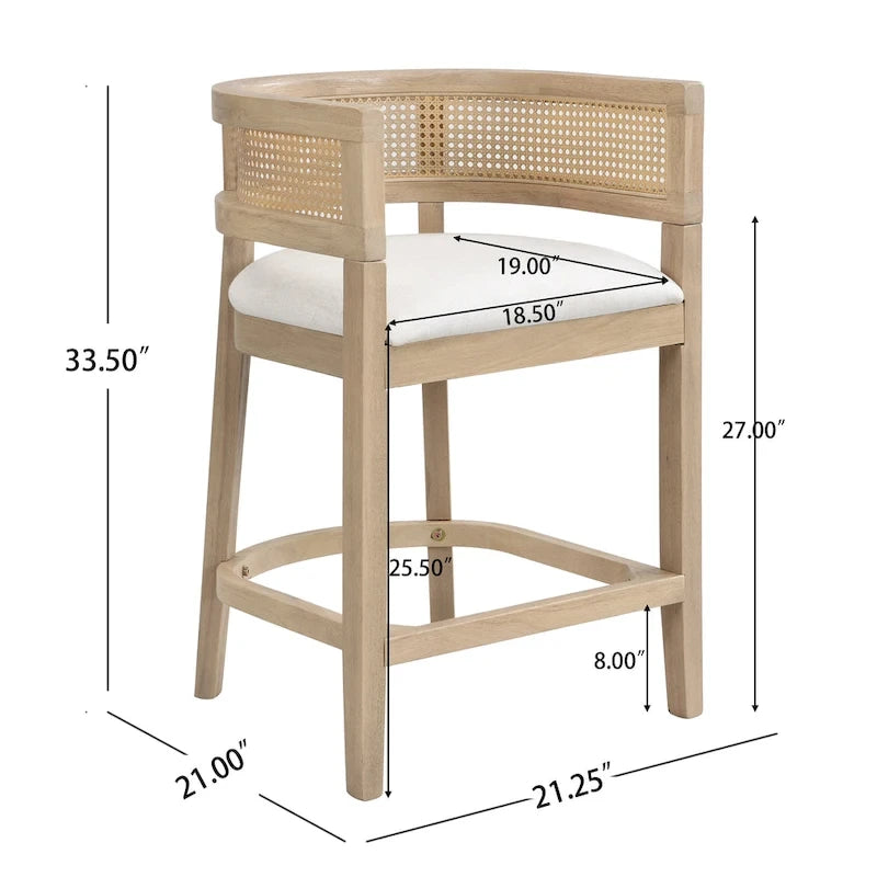 Christopher Knight Home - Lot de 2 tabourets de bar en bois Noweta avec accoudoirs