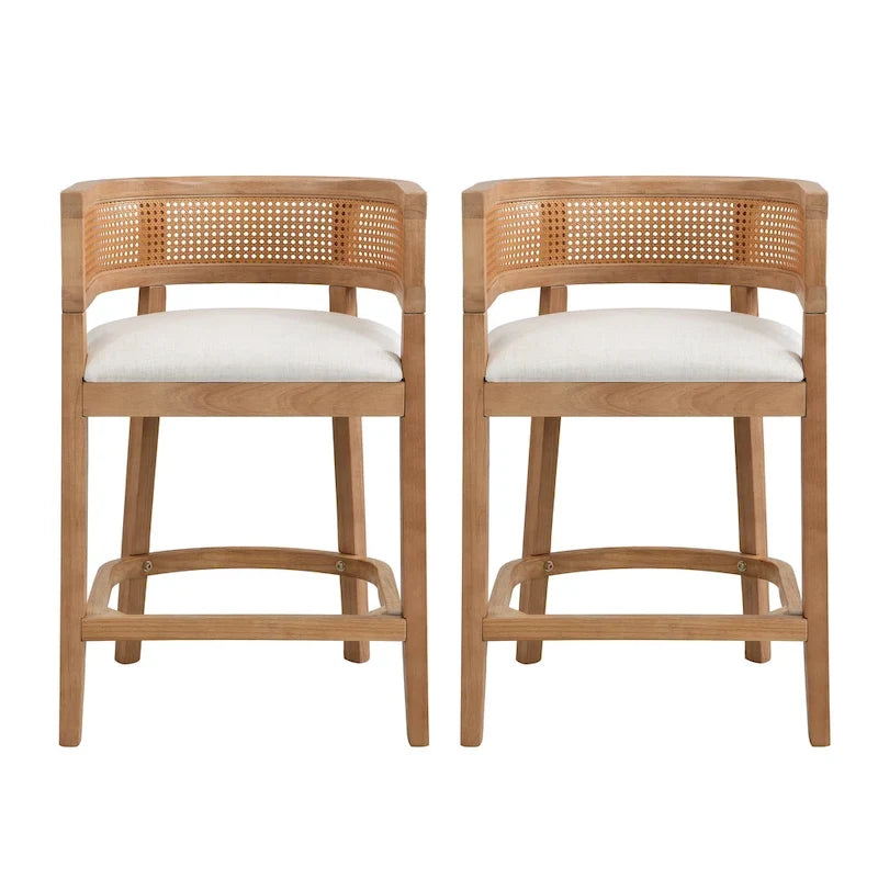 Christopher Knight Home - Lot de 2 tabourets de bar en bois Noweta avec accoudoirs