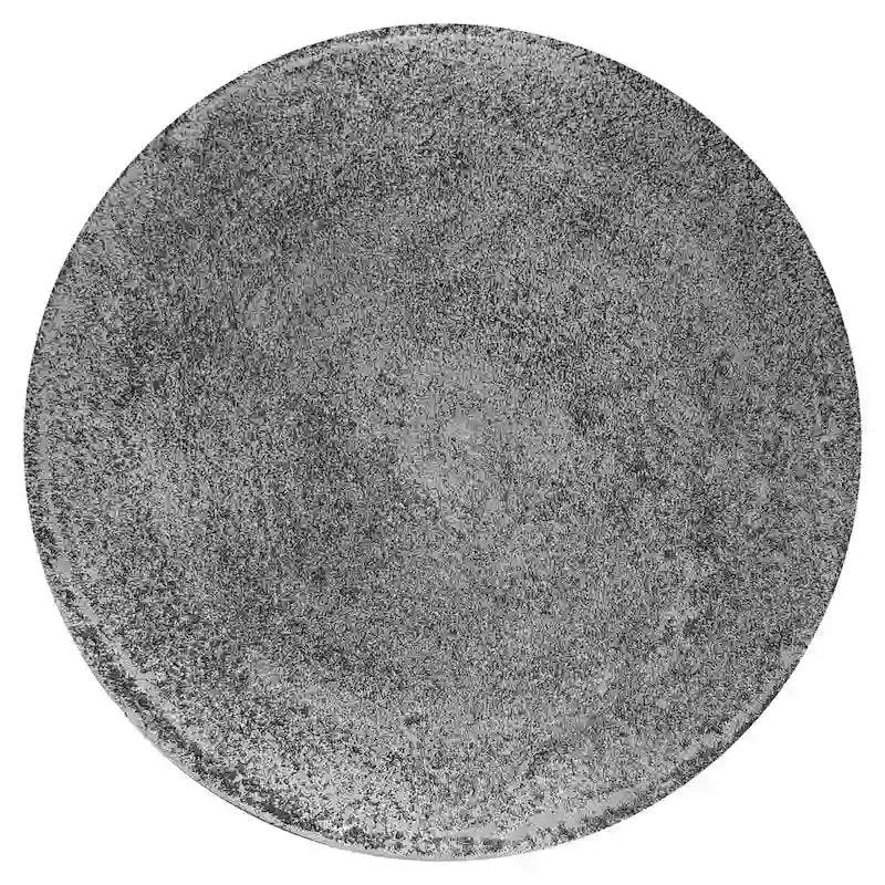 Table d'appoint vintage, ronde de 15,5 pouces, piétement tambour en aluminium coulé argent antique