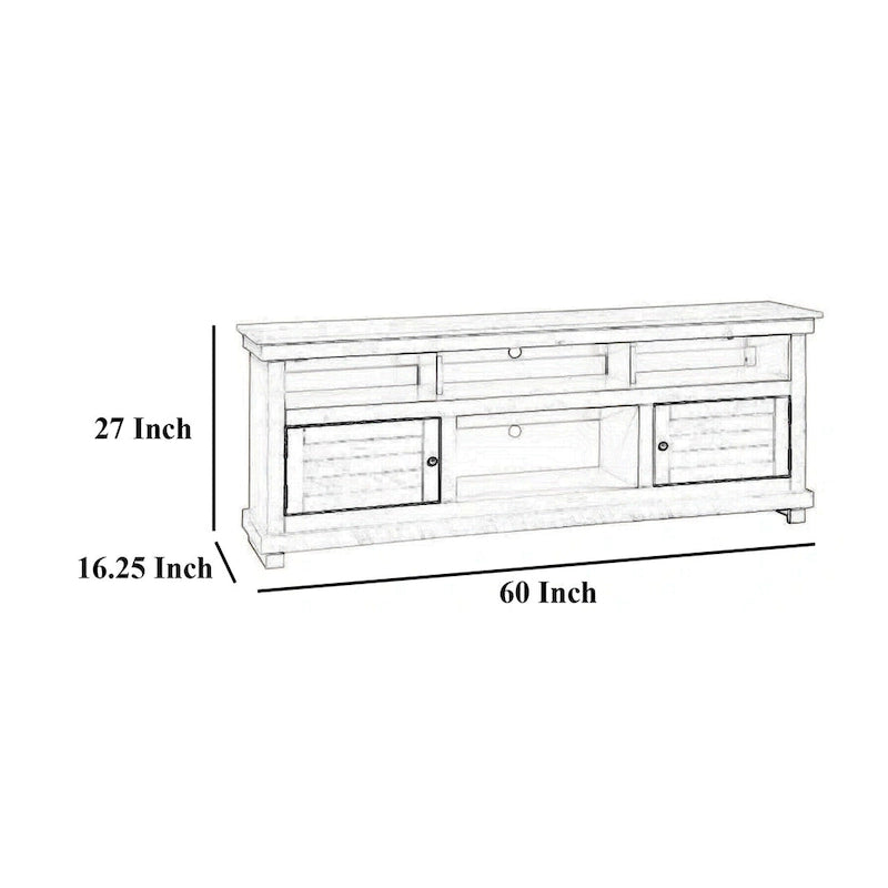 Meuble TV Ayne, 2 portes et 4 étagères, Bois brun 152 cm