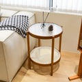 Ensemble de tables basses gigognes style ferme moderne, tables d'appoint rondes en bois pour salon, chambre à coucher