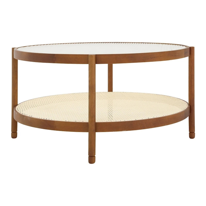 Ensemble de tables basses gigognes style ferme moderne, tables d'appoint rondes en bois pour salon, chambre à coucher
