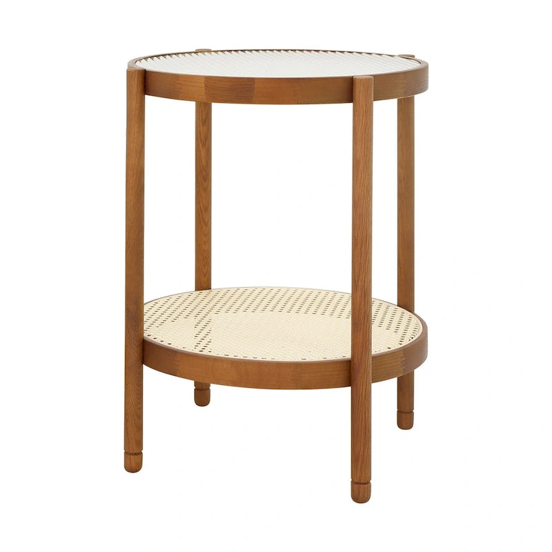 Ensemble de tables basses gigognes style ferme moderne, tables d'appoint rondes en bois pour salon, chambre à coucher