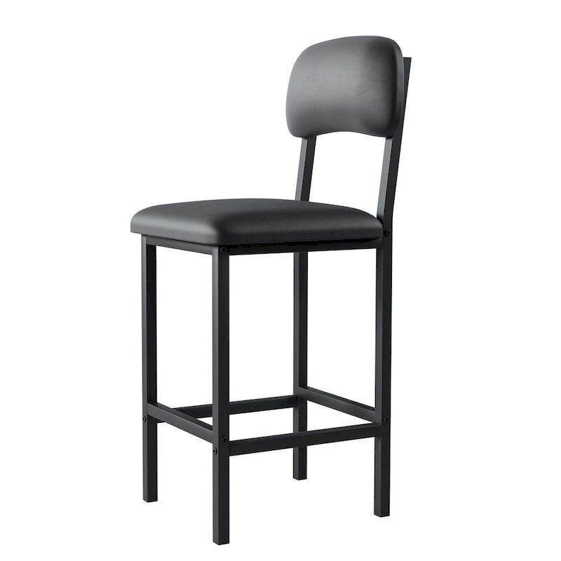 Ensemble Table et Chaises de Bar de Cuisine, Ensemble de Table Hauteur Comptoir 3 Pièces avec Étagères de Rangement et 2 Chaises Rembourrées