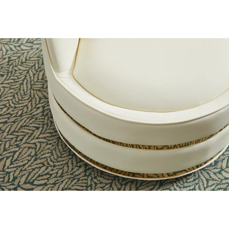 Fauteuil pivotant, Fauteuil d'appoint pivotant à 360°, Fauteuil club baril en similicuir, Fauteuil rembourré individuel