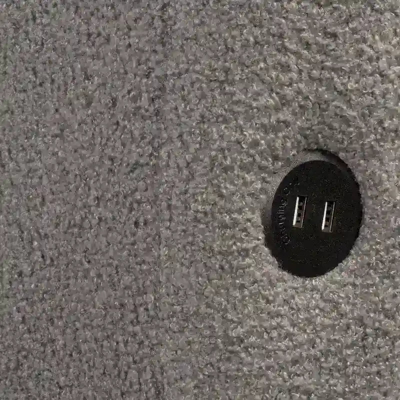 Lit plateforme rembourré Queen avec port USB et 2 tiroirs, cadre de lit de repos en bois avec dossier, aucun sommier tapissier requis