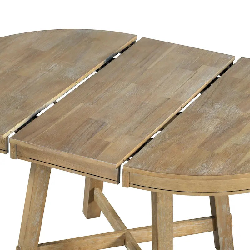 Table à manger ronde extensible avec rallonge, Table de cuisine, Table d'appoint, Table basse, Bureau, Table de salle à manger en bois massif