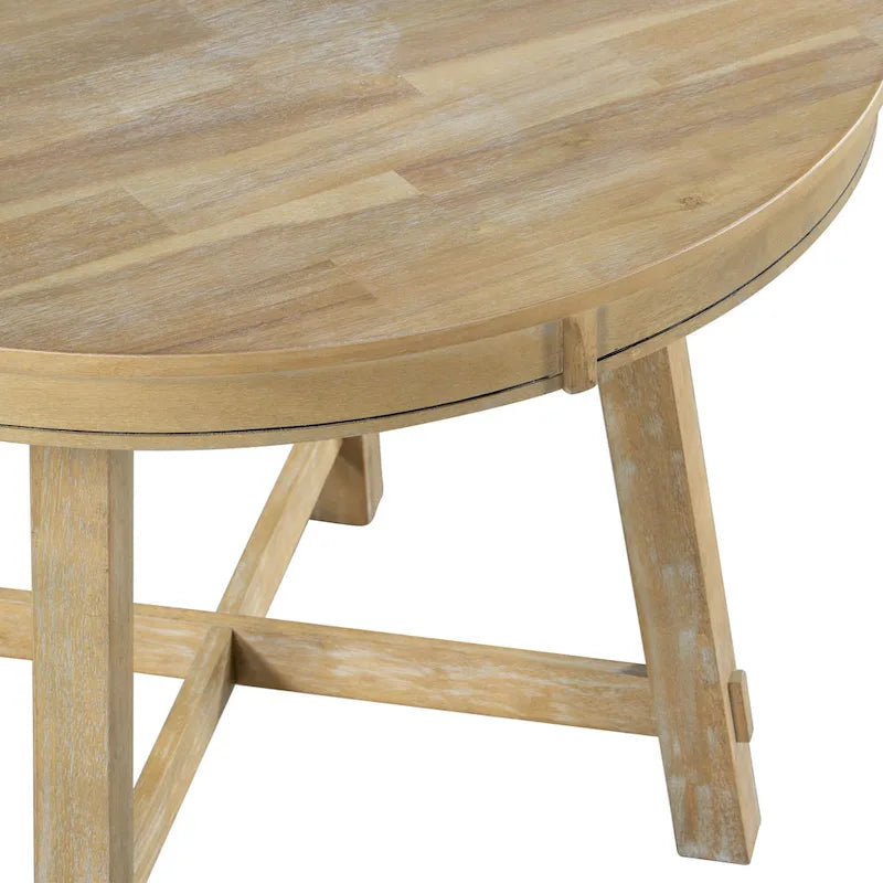 Table à manger ronde extensible avec rallonge, Table de cuisine, Table d'appoint, Table basse, Bureau, Table de salle à manger en bois massif