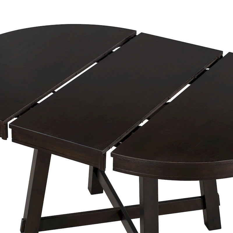 Table à manger ronde extensible avec rallonge, Table de cuisine, Table d'appoint, Table basse, Bureau, Table de salle à manger en bois massif