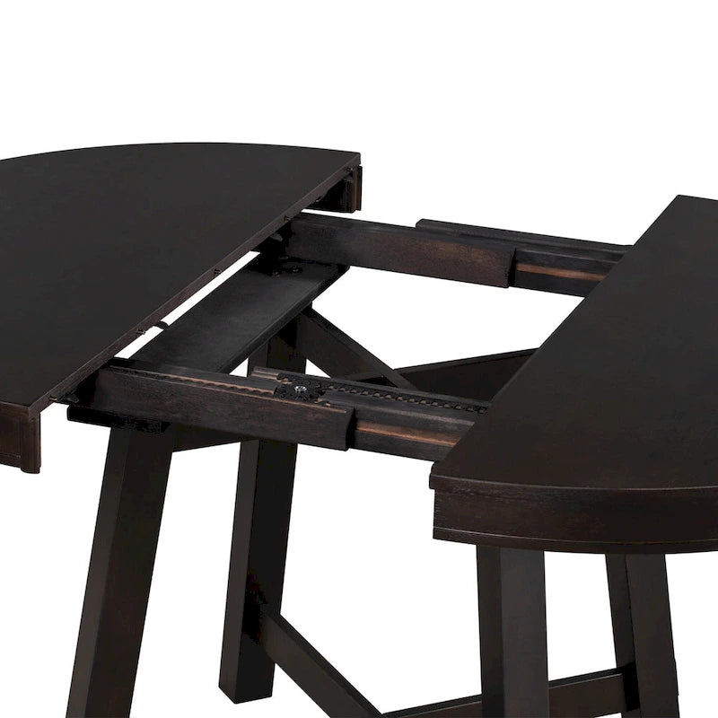 Table à manger ronde extensible avec rallonge, Table de cuisine, Table d'appoint, Table basse, Bureau, Table de salle à manger en bois massif