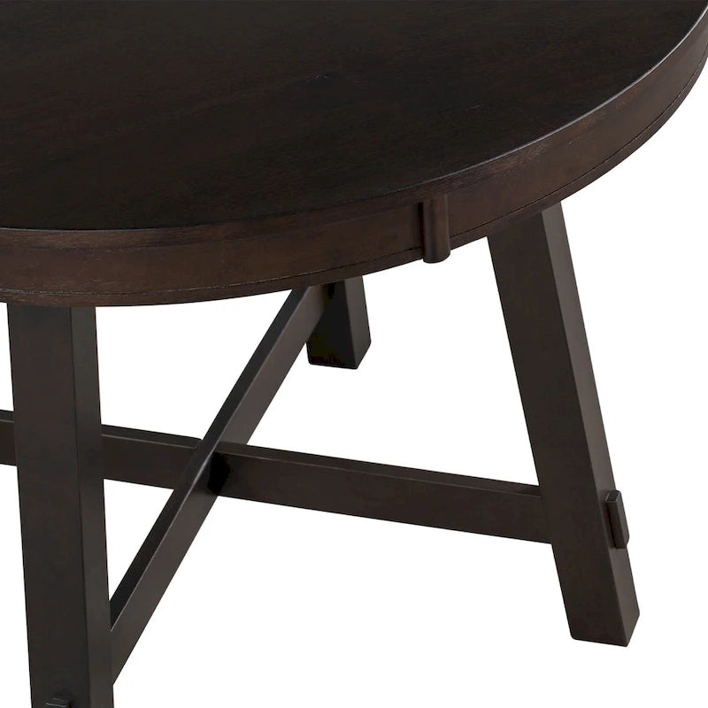 Table à manger ronde extensible avec rallonge, Table de cuisine, Table d'appoint, Table basse, Bureau, Table de salle à manger en bois massif