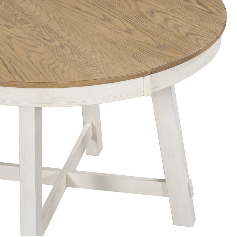 Table à manger ronde extensible avec rallonge, Table de cuisine, Table d'appoint, Table basse, Bureau, Table de salle à manger en bois massif