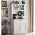 Meuble de cuisine, armoire de rangement de 71 po de haut avec support pour micro-ondes, buffet autoportant pour la maison
