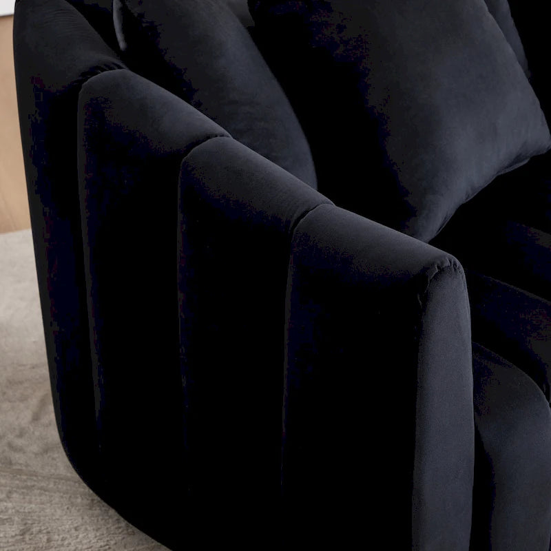 Fauteuil d'appoint pivotant en velours moderne, fauteuil de canapé avec oreillers