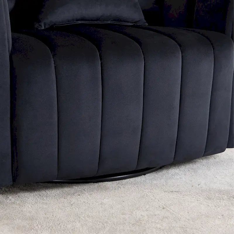 Fauteuil d'appoint pivotant en velours moderne, fauteuil de canapé avec oreillers