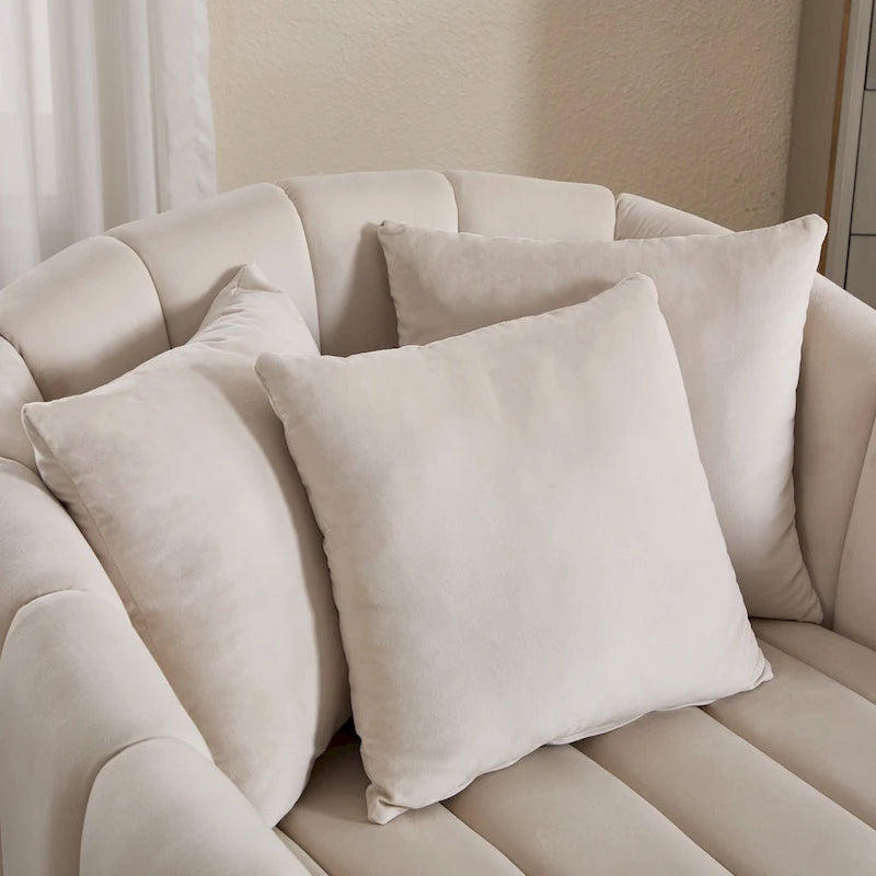 Fauteuil d'appoint pivotant en velours moderne, fauteuil de canapé avec oreillers