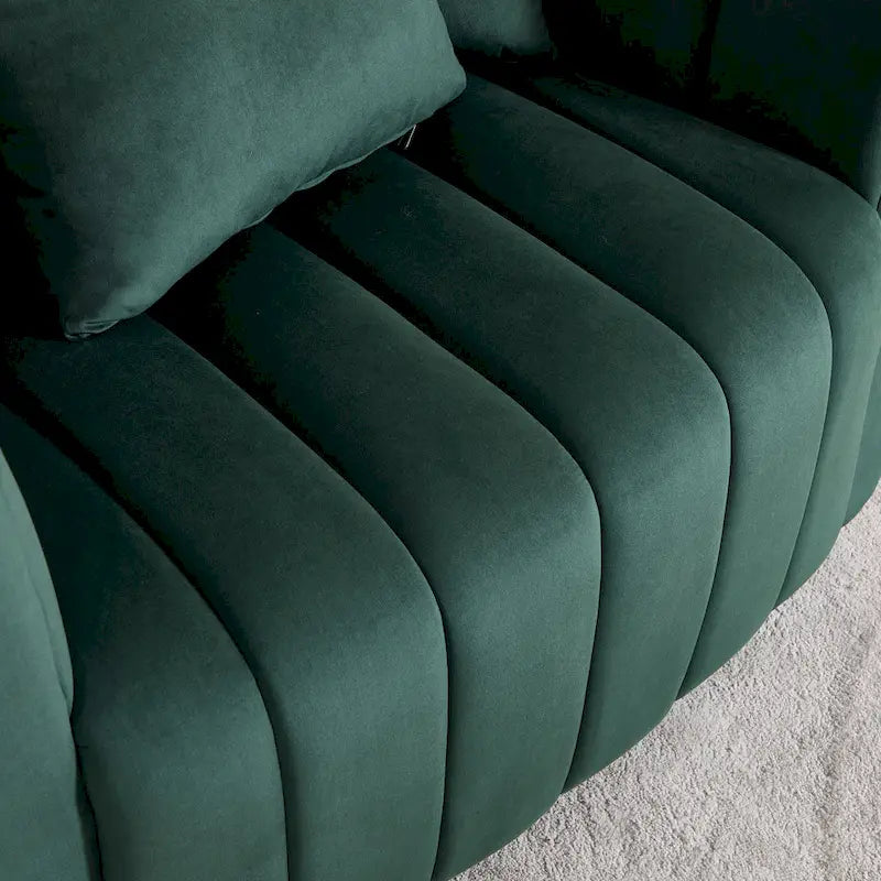 Fauteuil d'appoint pivotant en velours moderne, fauteuil de canapé avec oreillers