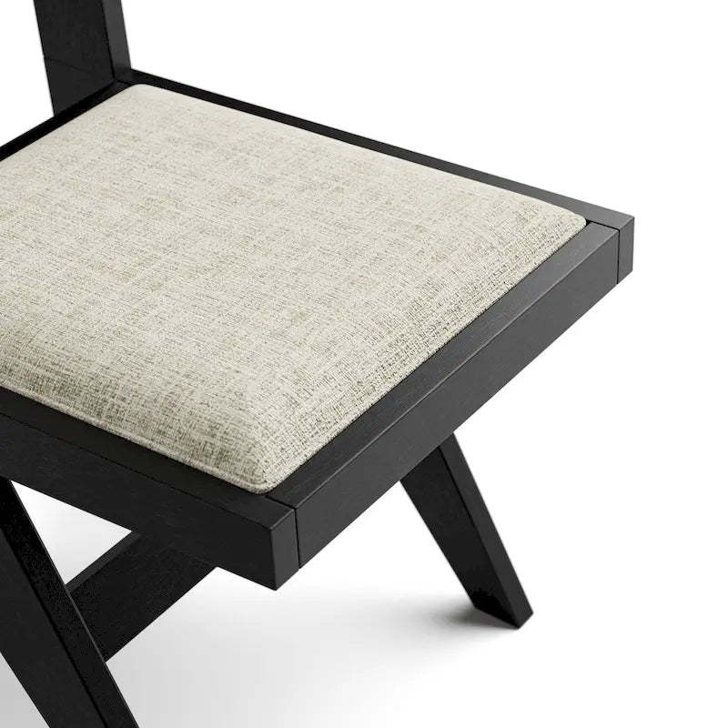 Ensemble de salle à manger rond moderne 5 pièces Evrena en bois massif noir de 48 pouces de Furniture of America