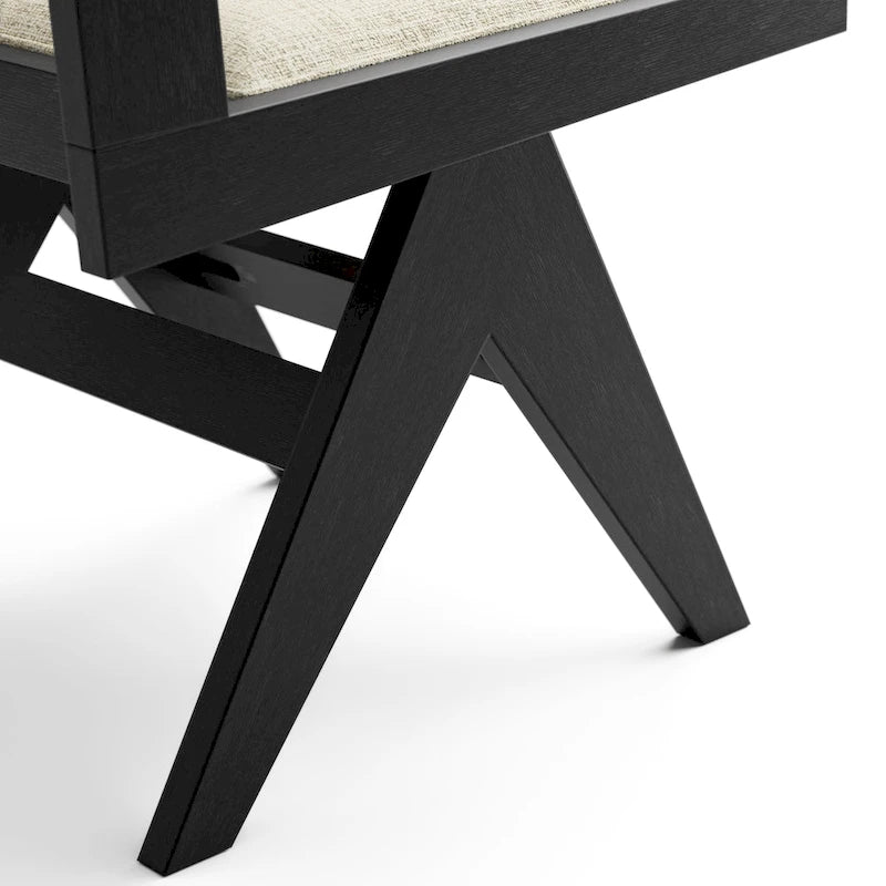 Ensemble de salle à manger rond moderne 5 pièces Evrena en bois massif noir de 48 pouces de Furniture of America
