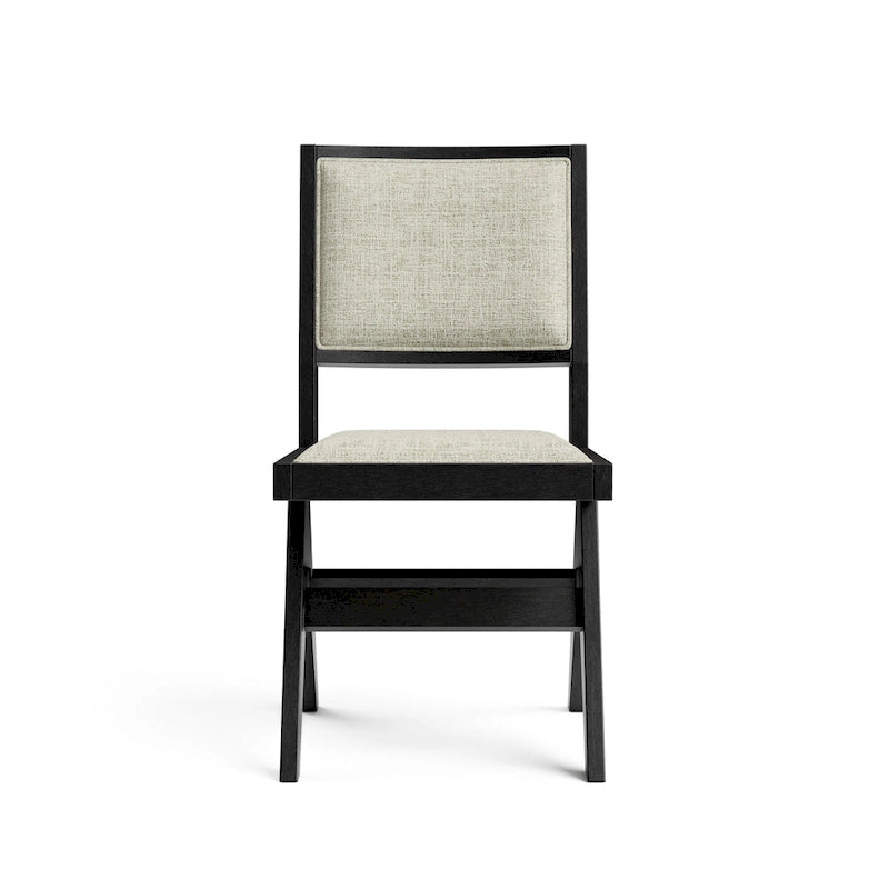 Ensemble de salle à manger rond moderne 5 pièces Evrena en bois massif noir de 48 pouces de Furniture of America