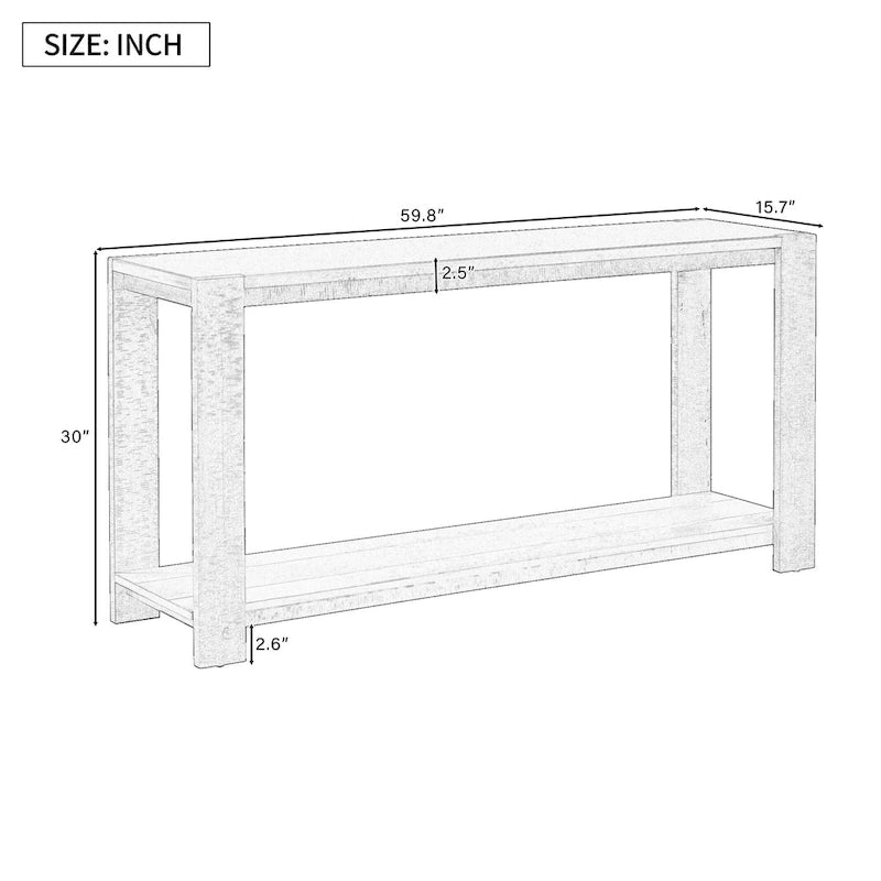 Console étroite d'entrée Table d'appoint avec étagère inférieure