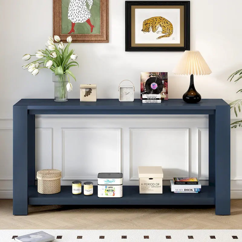 Console étroite d'entrée Table d'appoint avec étagère inférieure
