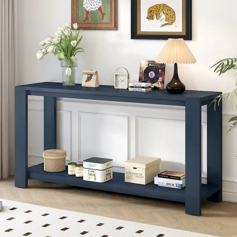 Console étroite d'entrée Table d'appoint avec étagère inférieure